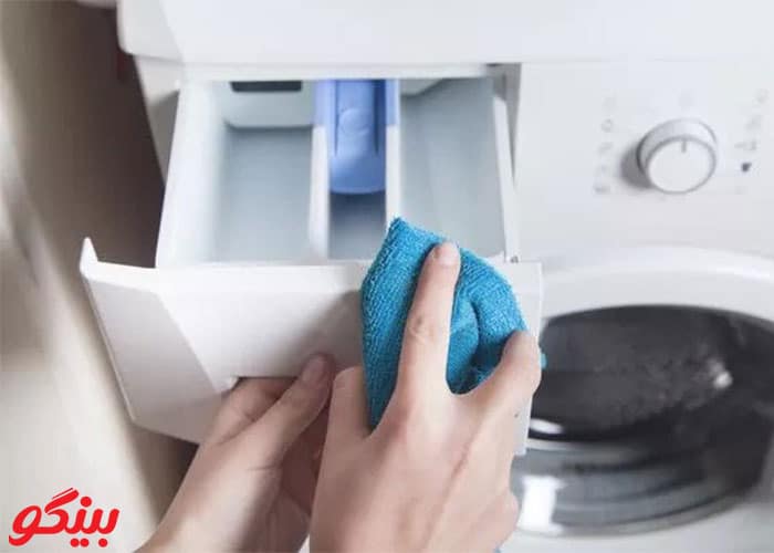 تمیز کردن مخزن پودر ماشین لباسشویی