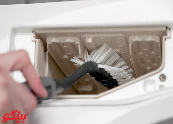 چگونه مخزن پودر ماشین لباسشویی را تمیز کنیم